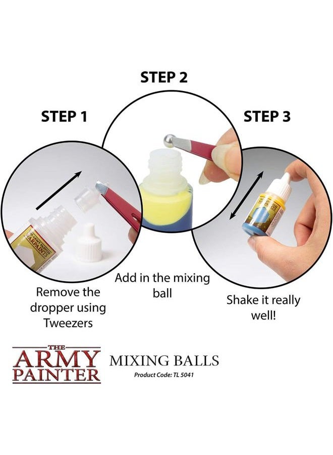 The Army Painter Paint Mixing Balls - Rust-Proof Stainless Steel Mixing Ball Ideal for Model Paint Mixer Bottle. 100 PCS Stainless Steel Mixing Paint Agitator Balls x 5.5mm/apr. 0.22” Paint Balls - Image 3